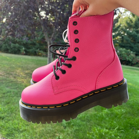 Dr.Marten Jadon III Boots Pisa leather platforms boots thrift pink NWOT - Picture 1 of 6
